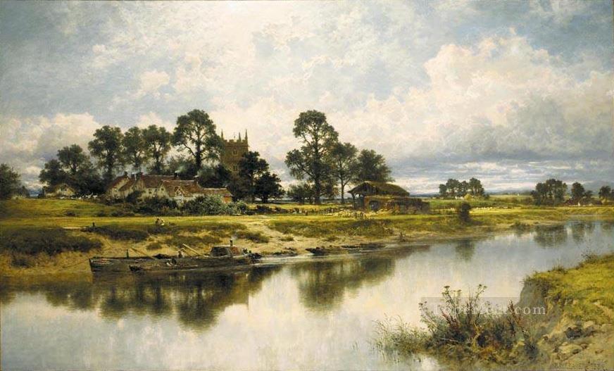 Severn Side Sabrinas Stream at Kempsey on the River Severn landscape Benjamin Williams Leader Landscape Oil Paintings